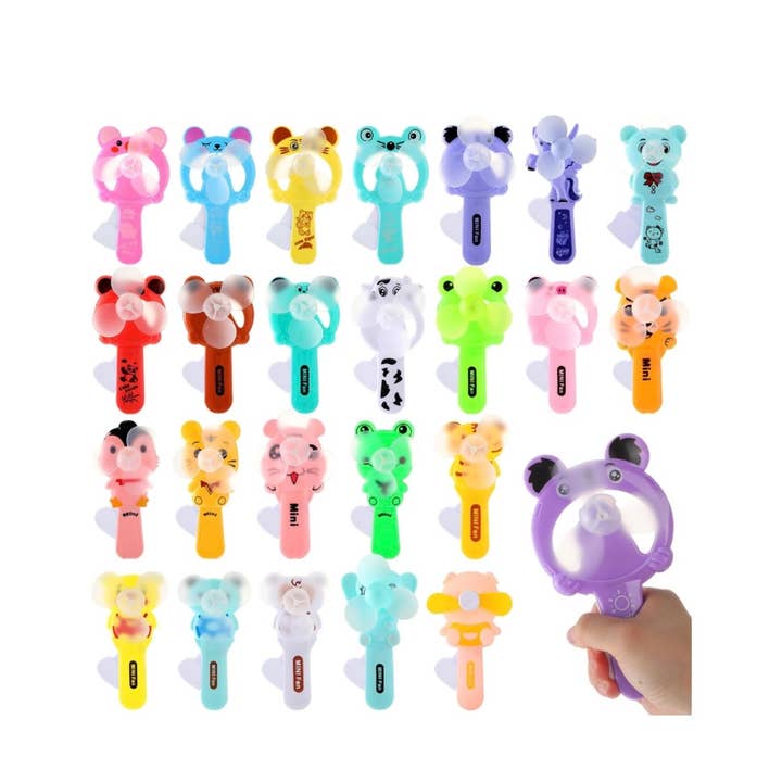 Cross and Crowns - Venta al por mayor Ventilador eléctrico de mano - Abanicos de mano para niños con personajes de animales0