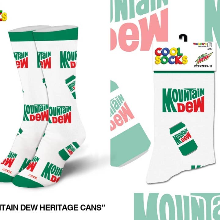 Mountain Dew Cans Socks - Womens for wholesale by Cool Socks