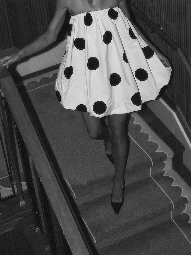 white Polka Dots Bandeau strapless tube Bubbles mini dress for wholesale on Faire