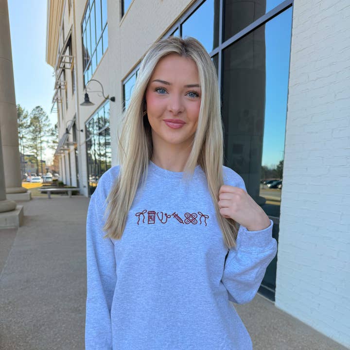 Nursing Emojis Embroidered Sweatshirt for wholesale by Stitch Your Style