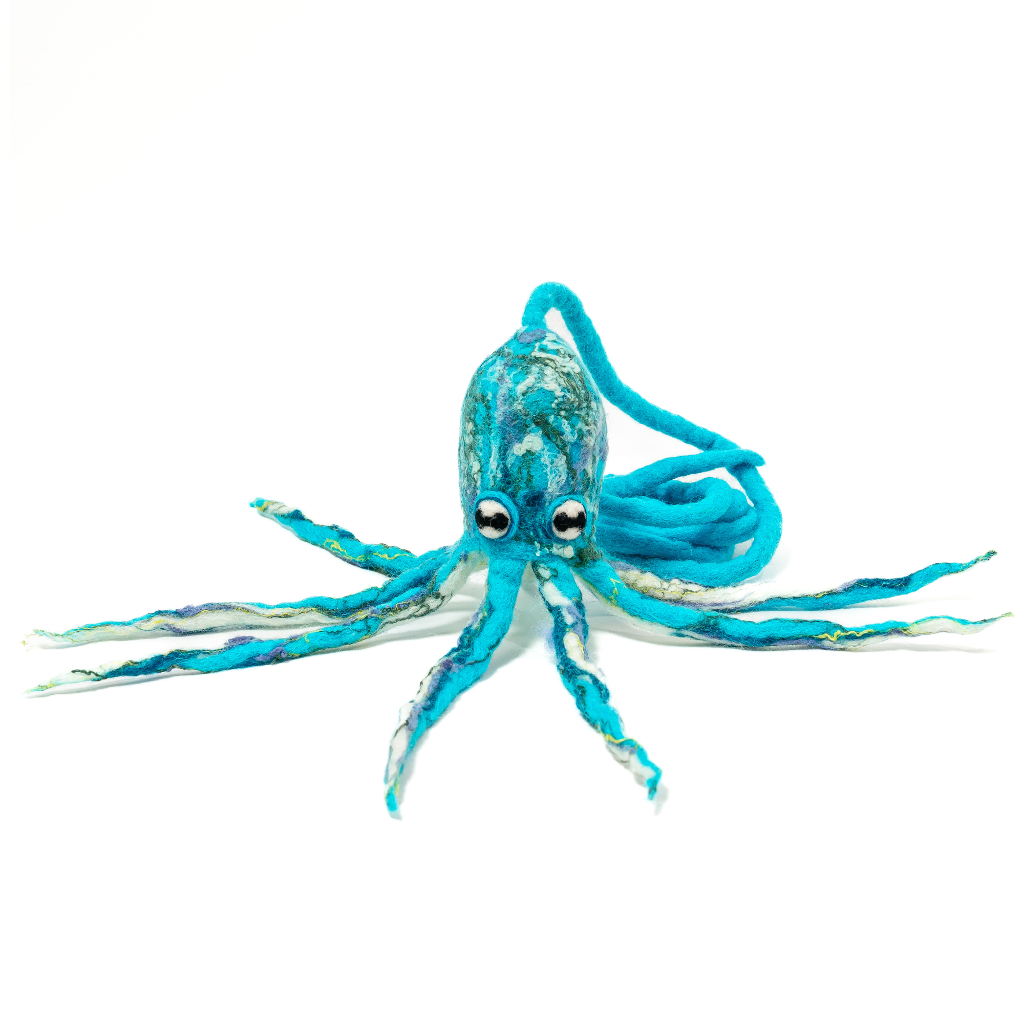 Cat in the Box LLC - Vente Jouet – chat - Jouet pieuvre en laine avec corde de 1,2 m - bleu, vert18