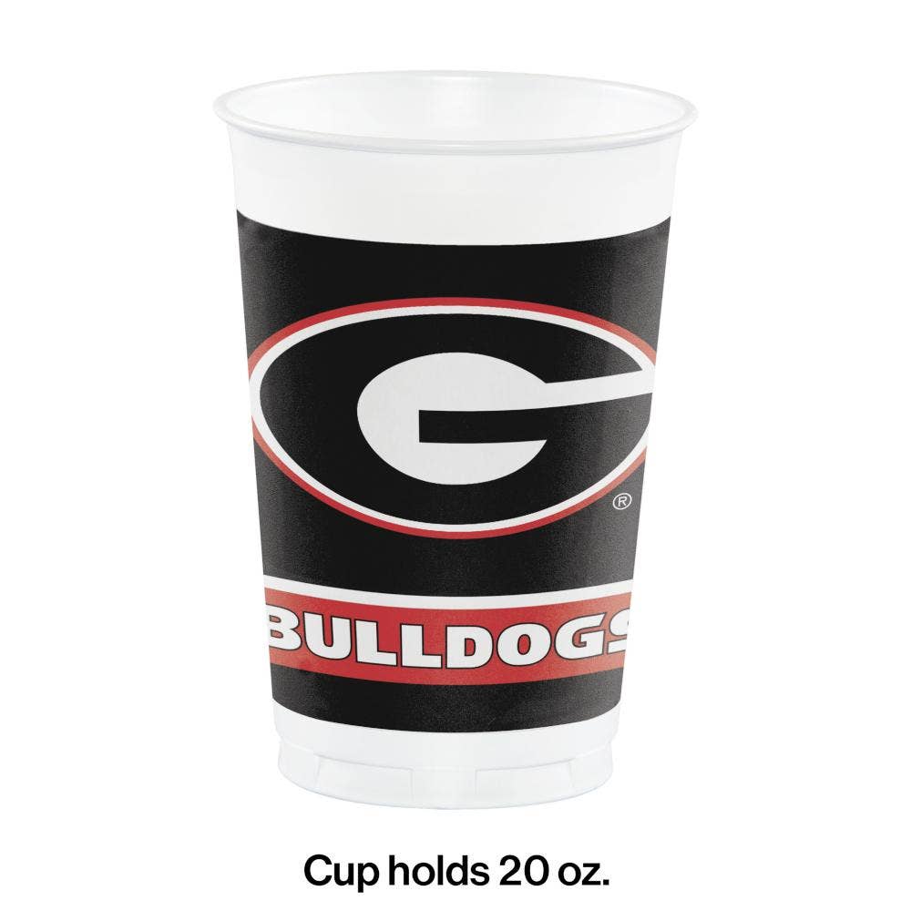 Bulk Party Decor - Wholesale Disposable Cup - University of Georgia 20 oz Plastic Cups, 8/Pkg2