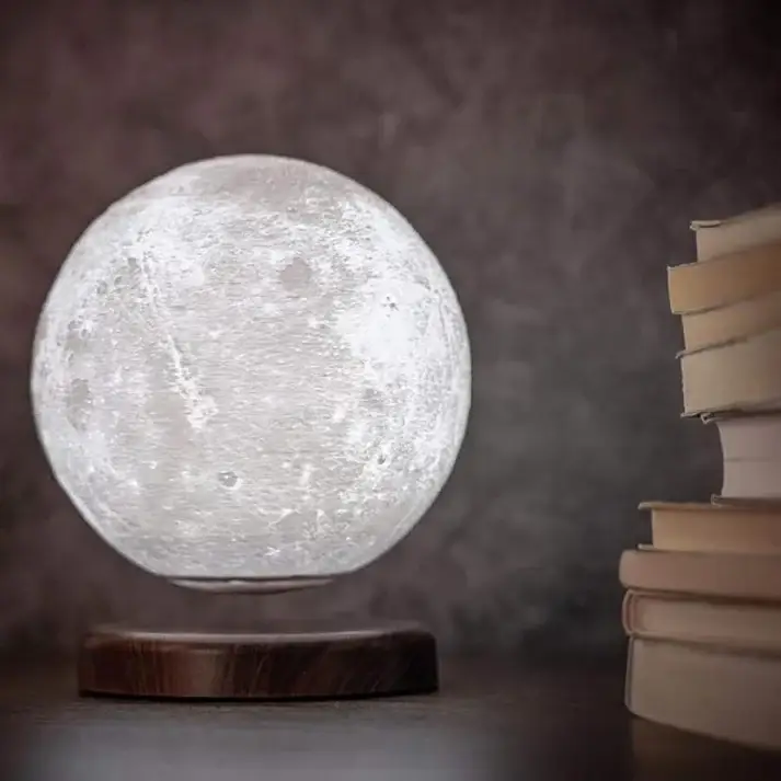 Kiyo Home - Wholesale Accent/Desk Lamp - Levitating Moon Lamp | Floating Moon Lamp | 3-Step LED10