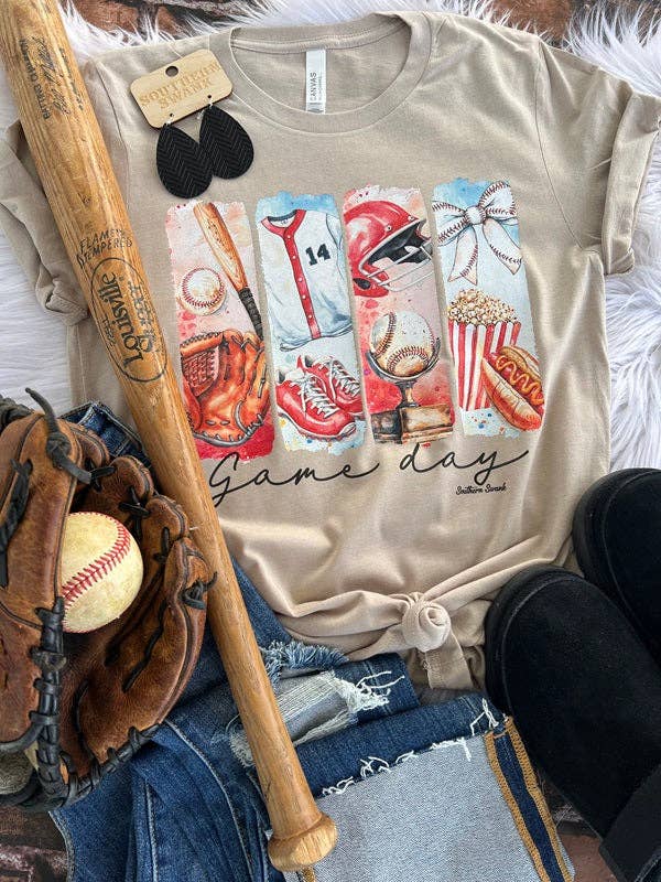 Baseball Vintage Game Day Tee for wholesale by Southern Swank