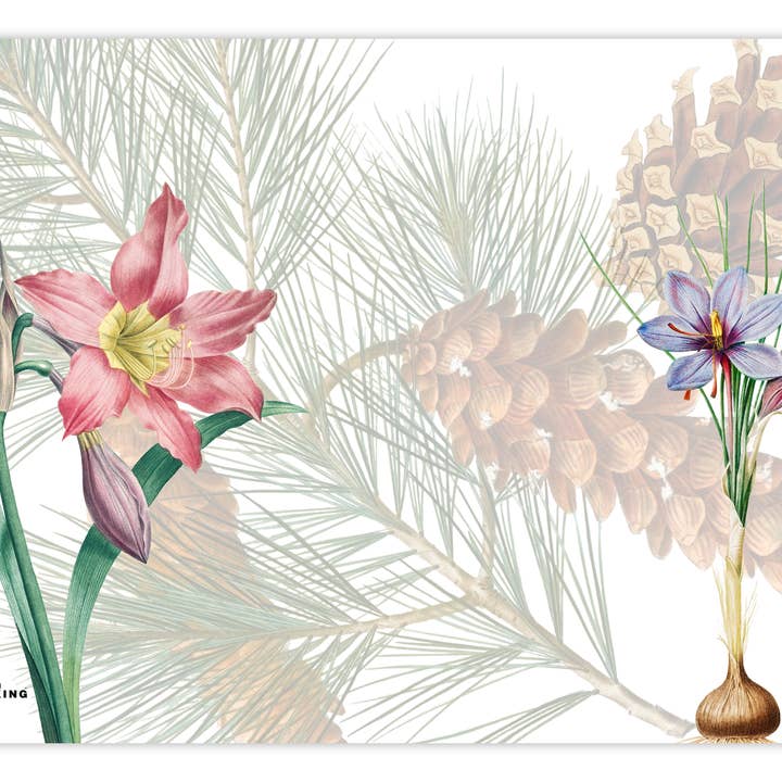 Ensemble de 2 sets de table rectangulaires Winter Garden, 100 % fabriqué en Italie pour la vente par The Napking