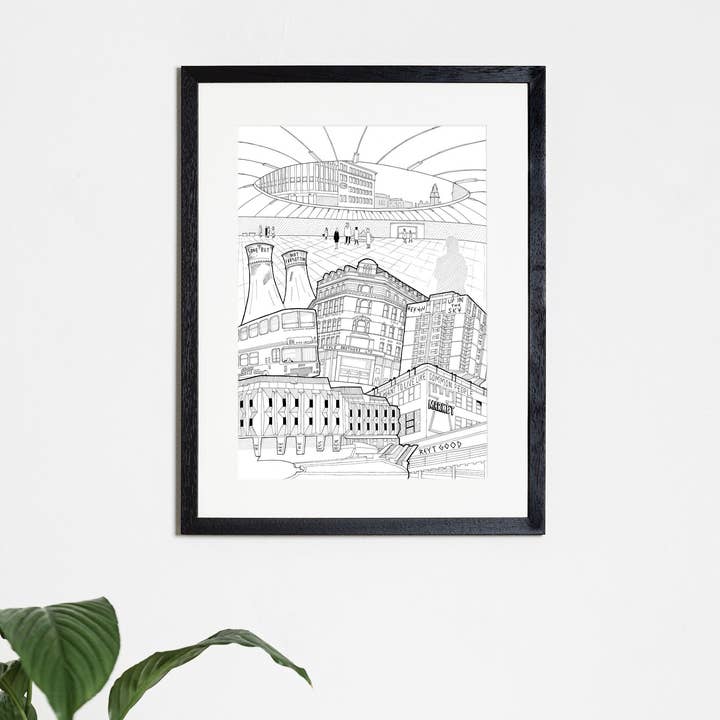 Paesaggio urbano di Sheffield andato ma non dimenticato B&W per la vendita all'ingrosso da parte di Reyt Good Illustration