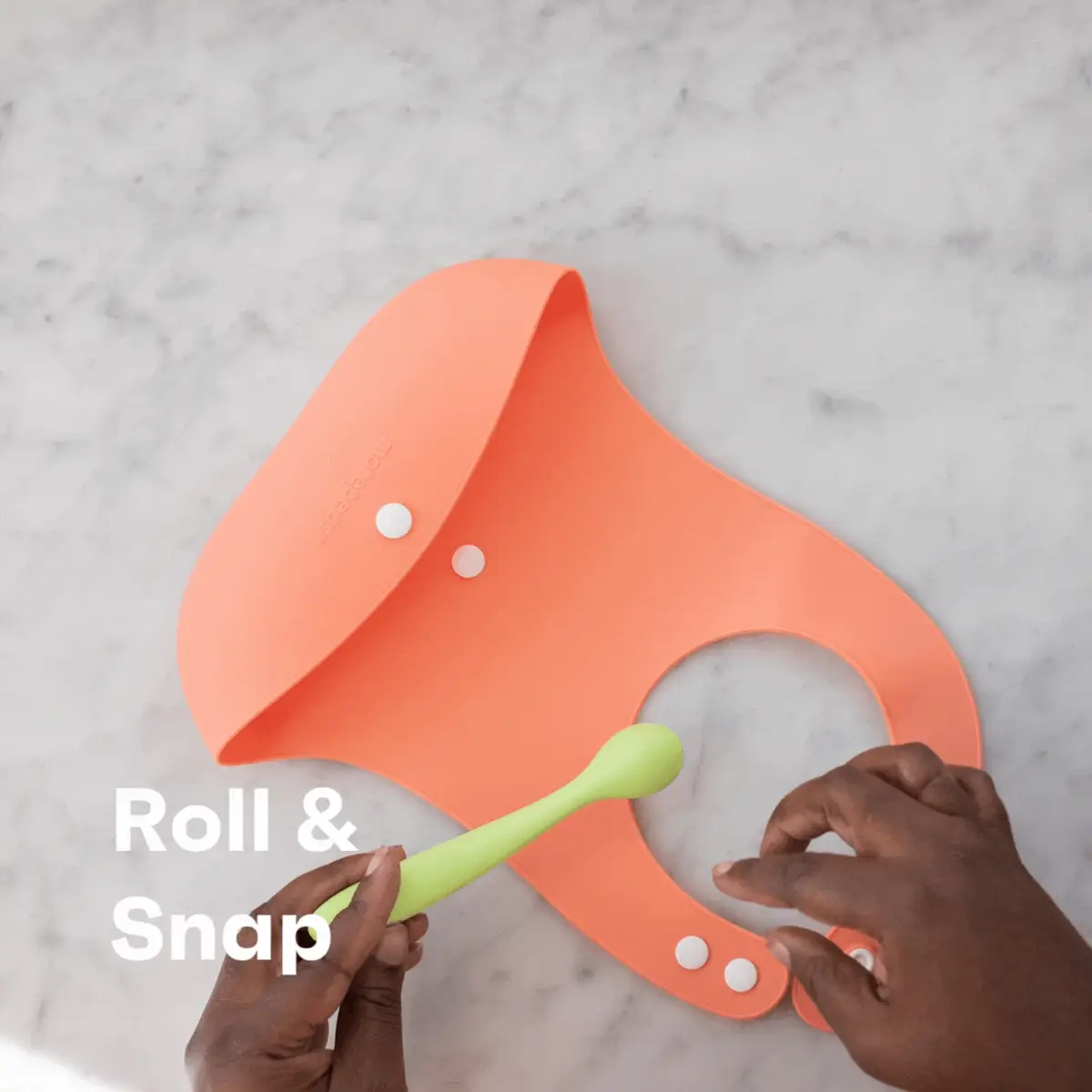 Roll & Snap Bib for wholesale by morepeas
