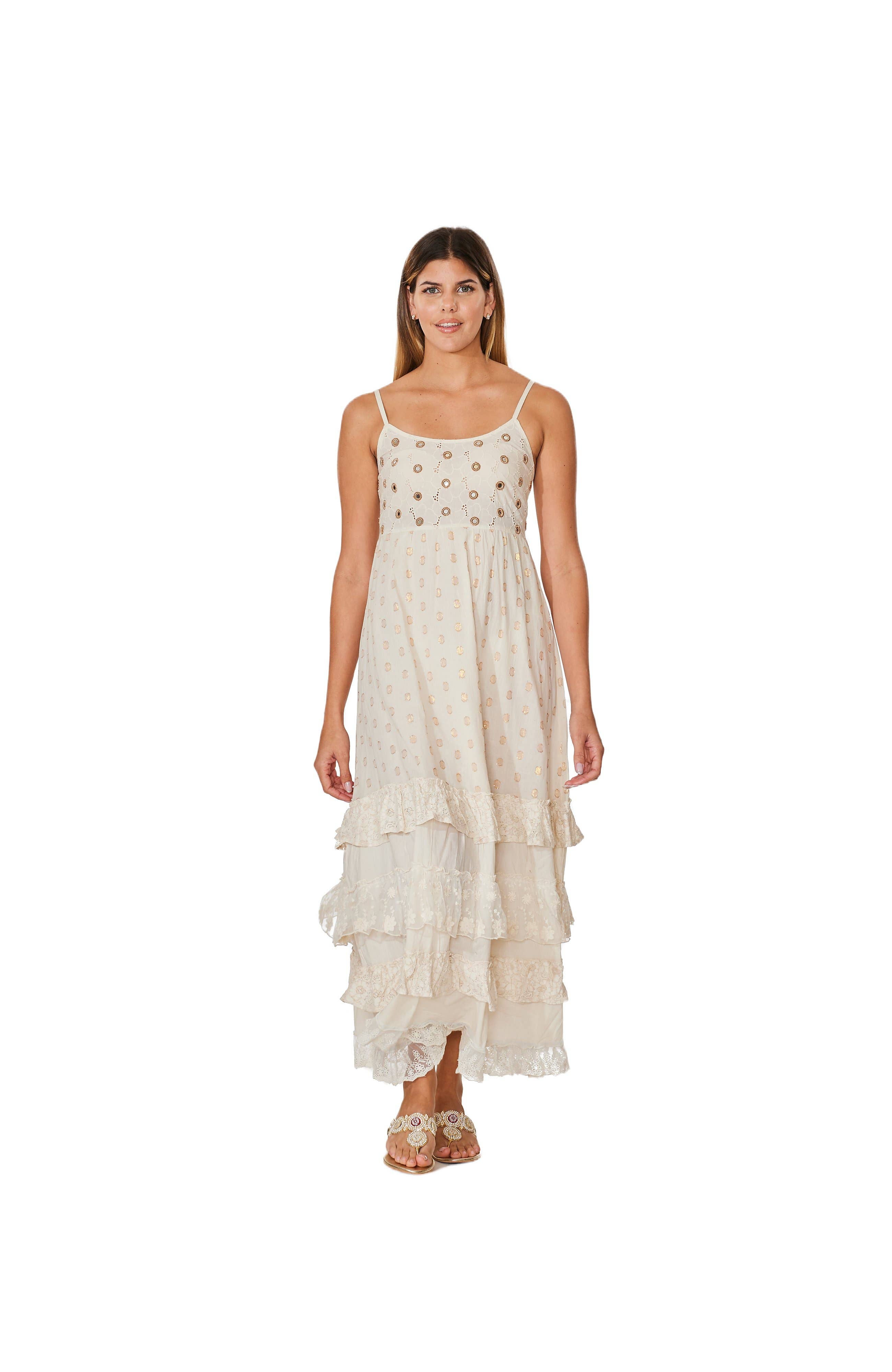 Ranee's - Wholesale Dress - Women's - C-1975 Ivory Cotton Long Dress.0