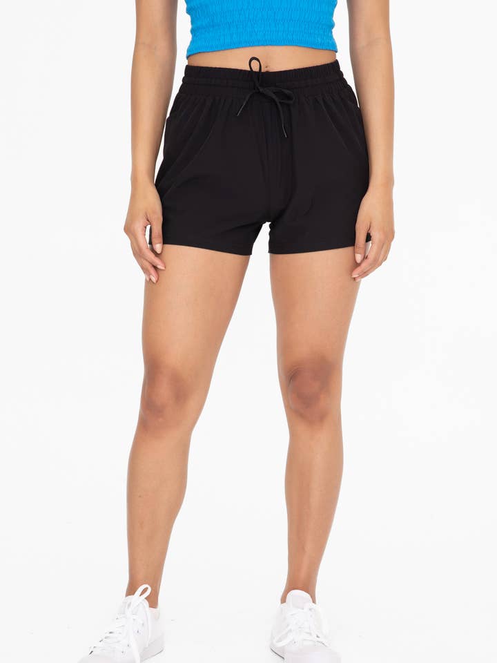 Mono B - Wholesale Athletic Shorts - Women's - Drawstring Pocket Athleisure Shorts
