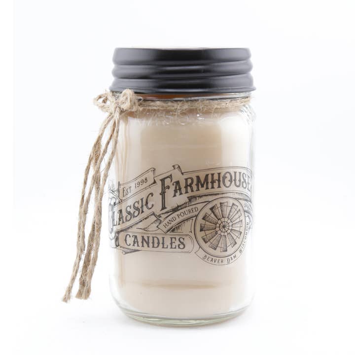 Classic Farmhouse Candles - Wholesale Jar/Filled Candle - Peach Cobbler 14 oz Mason Jar Candle1