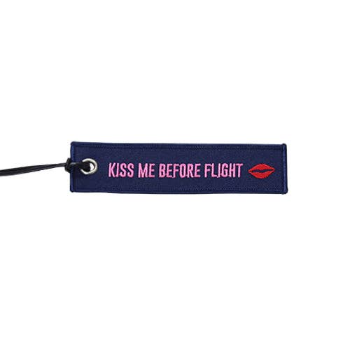 K_Wonderland - Wholesale Luggage Tag - Embroidered Luggage Name Tags - Kiss Me Before Flight