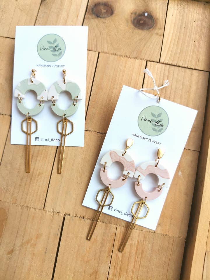 pendientes de resina acrílica (Jesmonite) para venta al por mayor de Vinci dEco