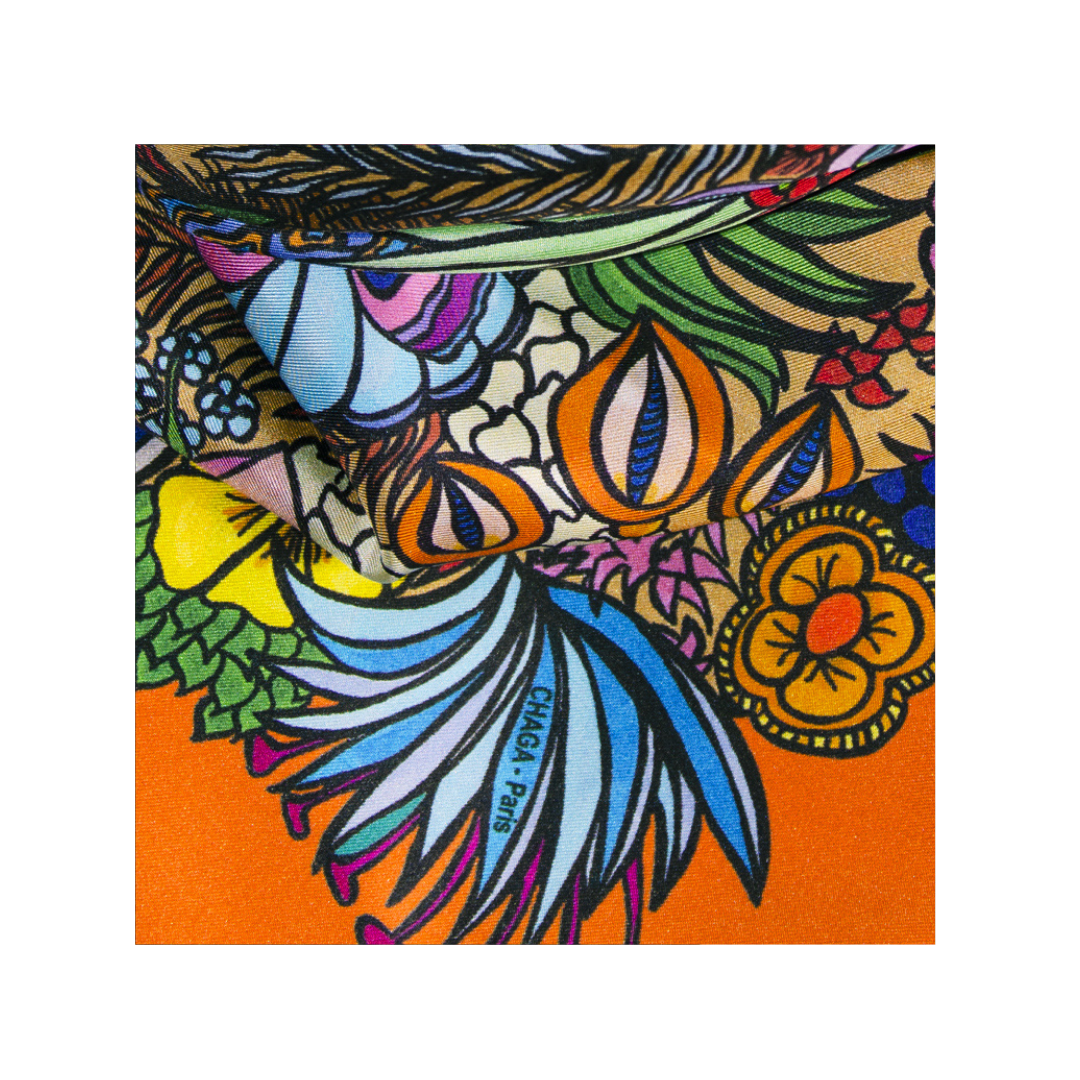 chaga paris - Wholesale Pocket Square - Men's - CHAGA JUNGLE SILK CLUTCH2