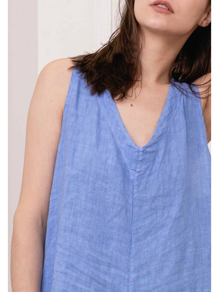 LINEN & COTTON HOUSE - Wholesale Dress - Women's - LINEN COMBI DRESS. 4102SPRING SUMMER CLOTHING