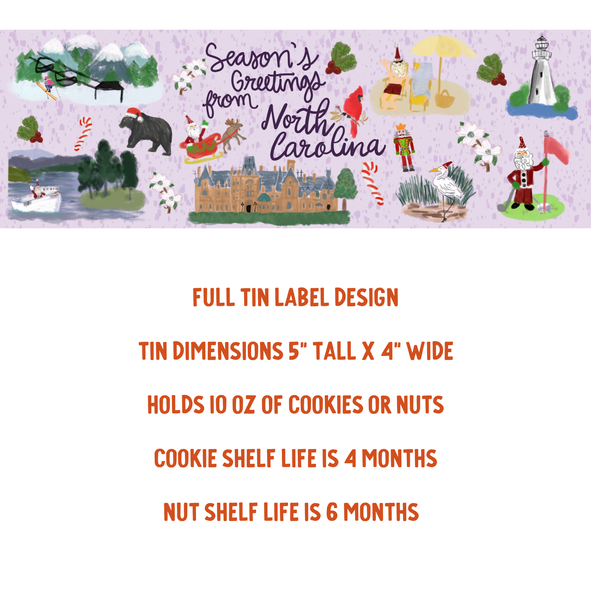 Watanut - Wholesale Cookie - North Carolina Holiday Tin | Gourmet Cookies & Nuts11