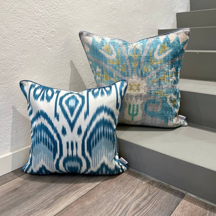 Mila∞Miro by Emelie - Wholesale Throw Pillow Cover - Velvet Ikat Cushion Bliss | Velvet Ikat Pillow Cover