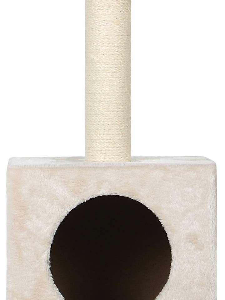 Kitty Ecru, Kratzbaum mit Höhle und Plattform für den Großhandel von Wouapy