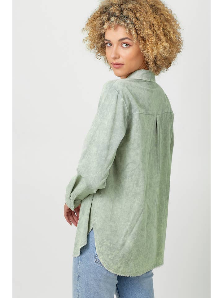 Mystree – Engroshandel Skjorte med buttondown – til kvinder – 60857 Vasket fløjlsskjorte21