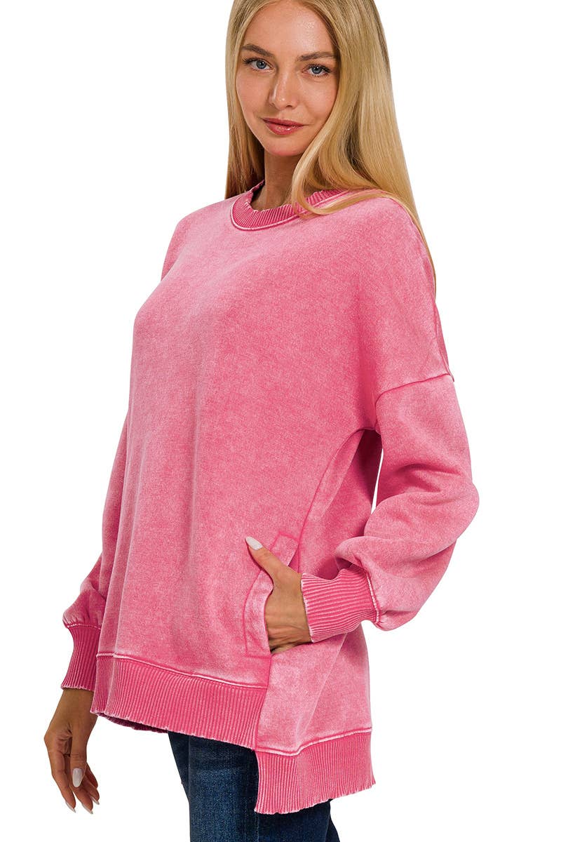42POPS - Wholesale Sweatshirt - Women's - ',,, Fleece Hi Low Hem Pullover With Pockets62