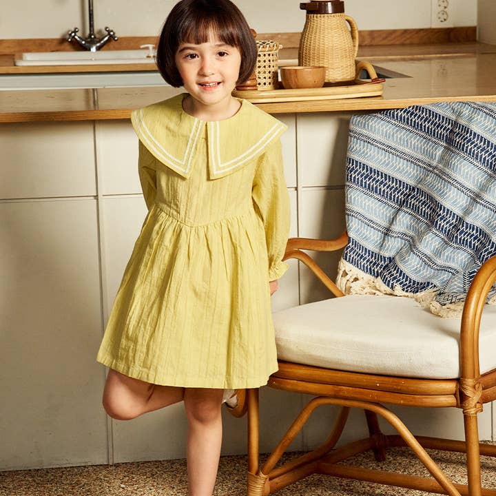 ToTo Heros - Wholesale Dress - Kids - Sarah Wide Collar Textured Dress