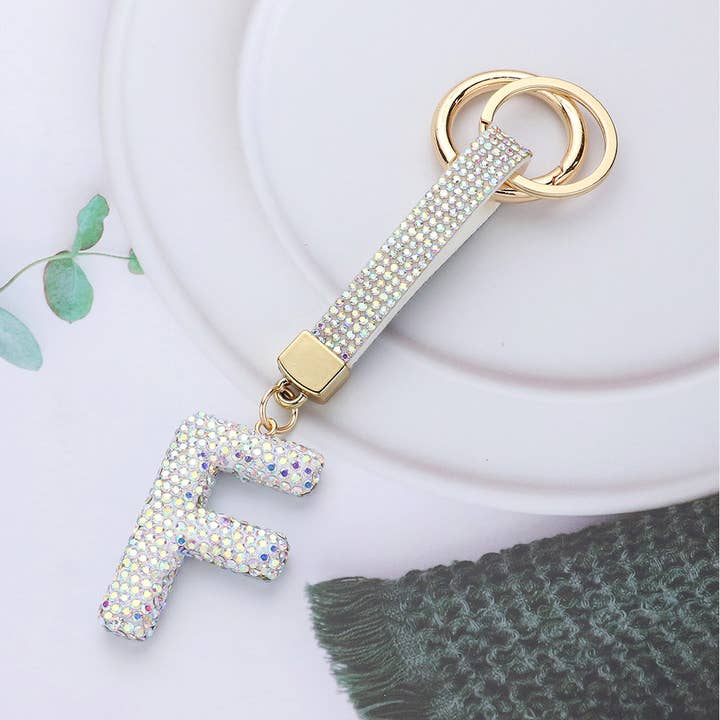 Wona Trading, Inc. - Wholesale Keychain - Women's - Bling Studded Monogram Initial Keychain