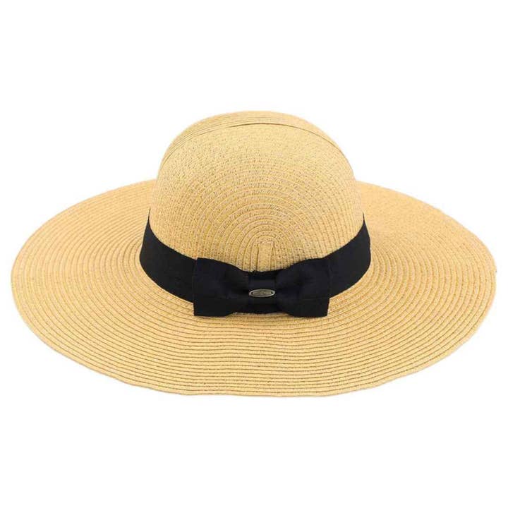 MiMi Wholesale - Wholesale Straw Hat - Women's - ST3954 Foldable Straw Sun Hat With Detachable Bow3