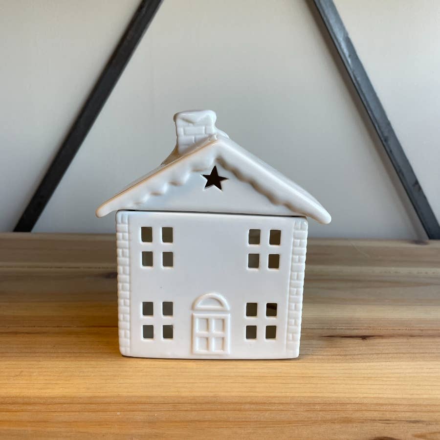 Gainsborough Giftware x Portland Living - Wholesale Wax Warmer - White Ceramic House Burner, 12cm1