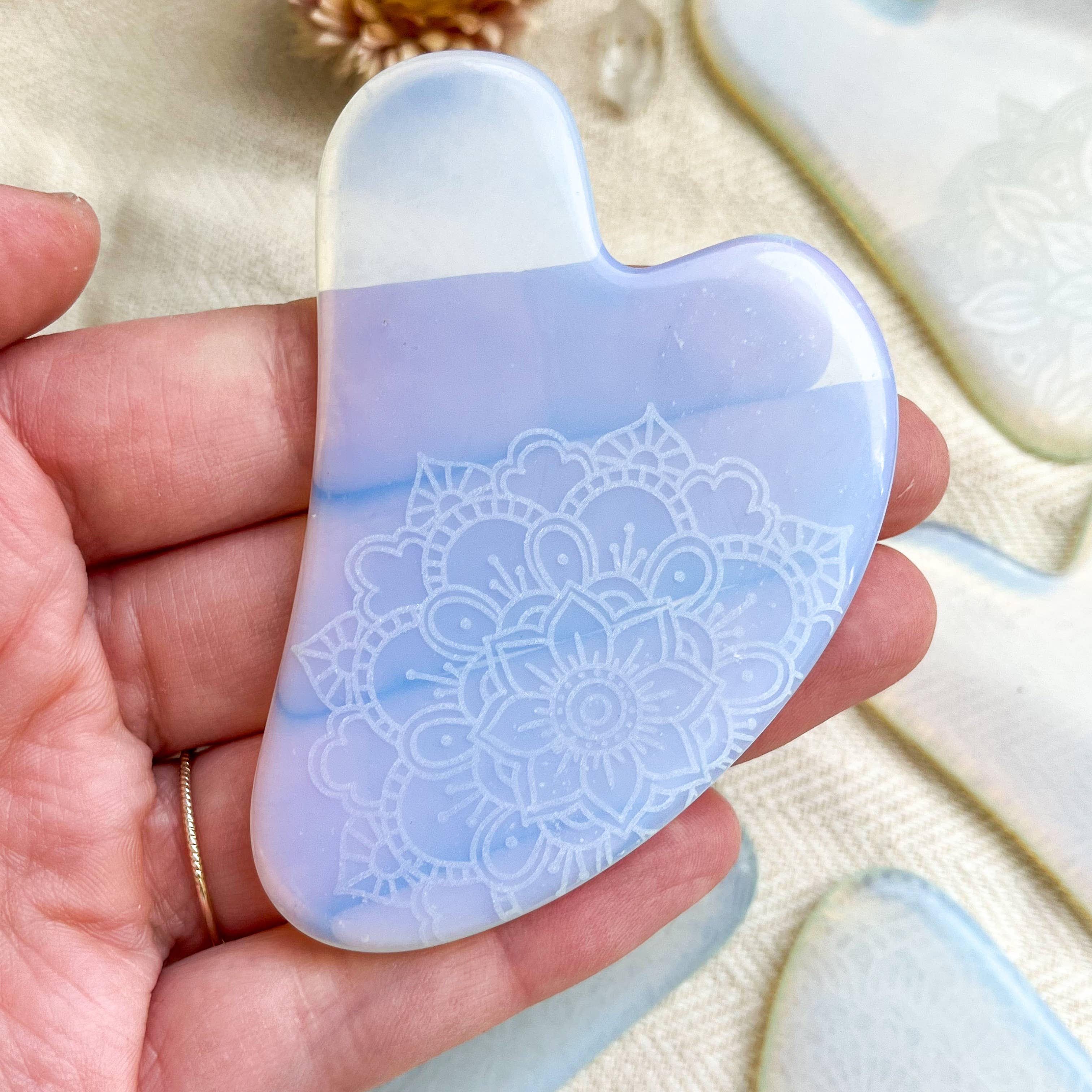 Fractalista Designs – Gua Sha por atacado – Jade Opalite Obsidiana Gua Sha Pedra Massajadora Facial Presente de Spa11