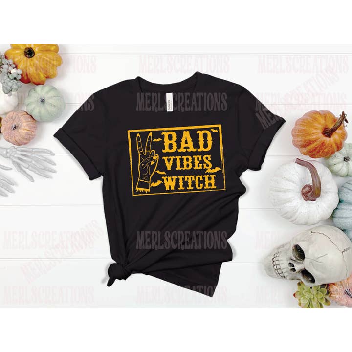 Bad Vibes Witch T-Shirt for wholesale by Merlscreations LLC