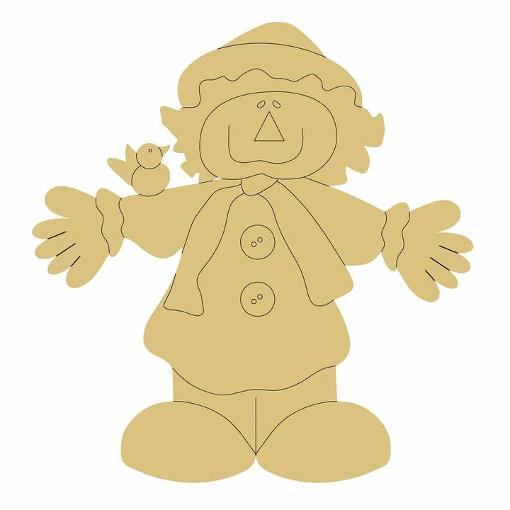 Scarecrow Design By Lines Unfinished Wood Cutout Style 13 for wholesale by Diverse Woodworking