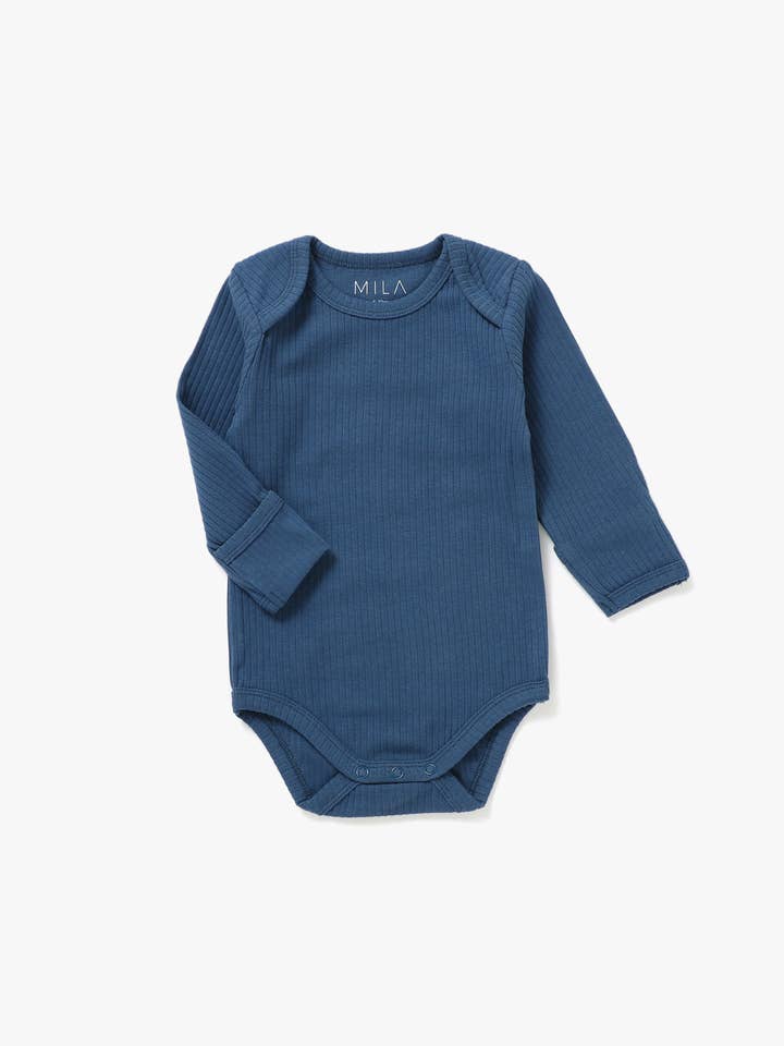 Body côtelé | Bleu marine pour la vente par Mila & Co.