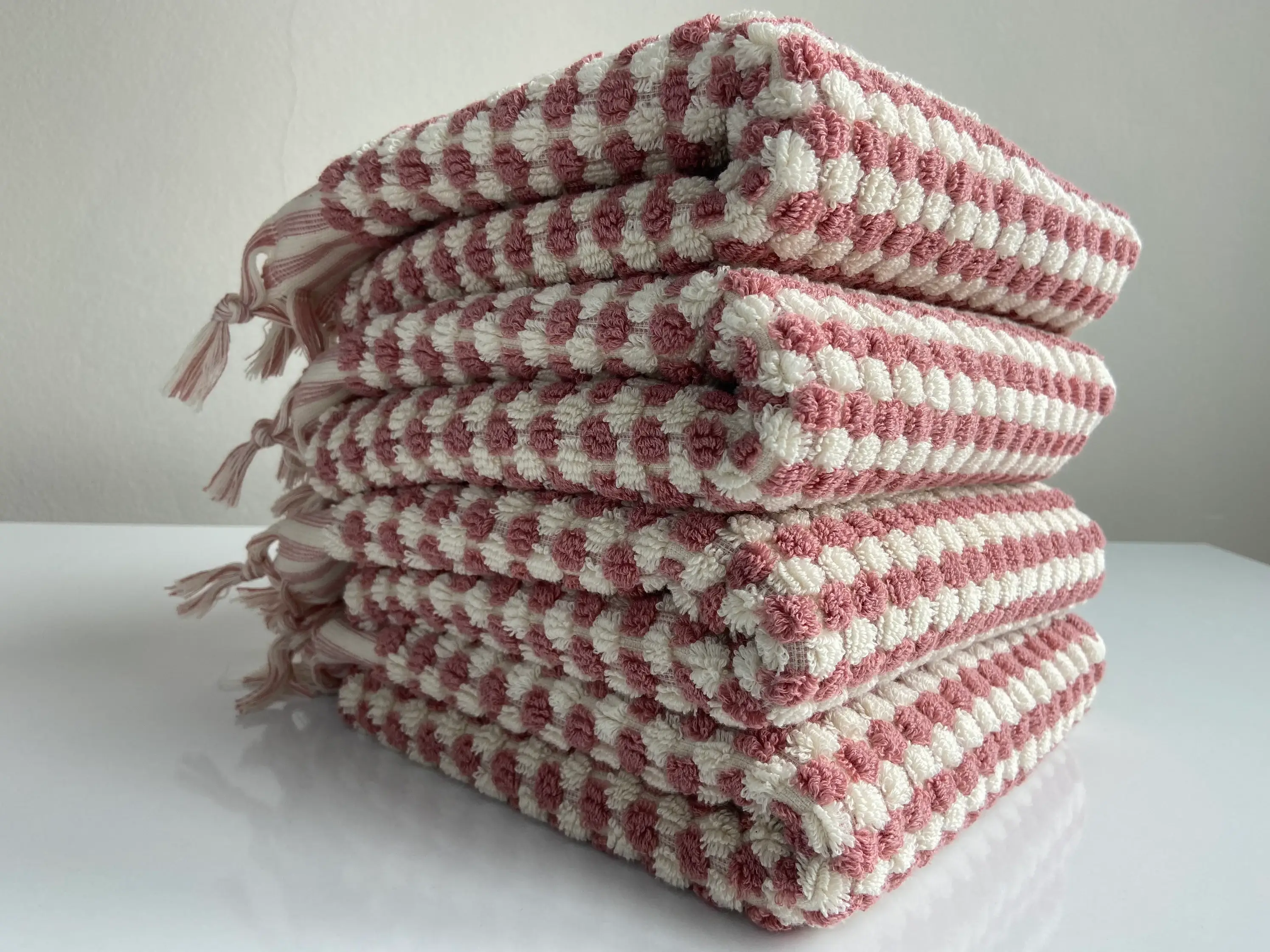 YURTLUS – Großhandel Händehandtücher – Organic Bubble Series — Handtuch 18x 37, weiches, dickes Handtuch, Küchentuch — Rose2