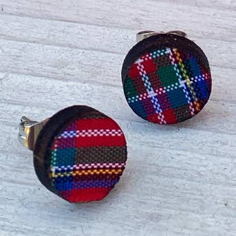 Træ Tartan øreringe for engroshandel hos Daffodil