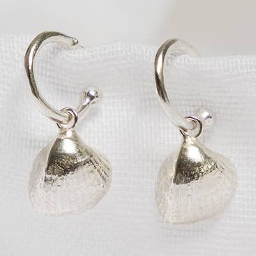 Little Cockleshell Huggy Charm Hoops for wholesale by Smoke and Ash