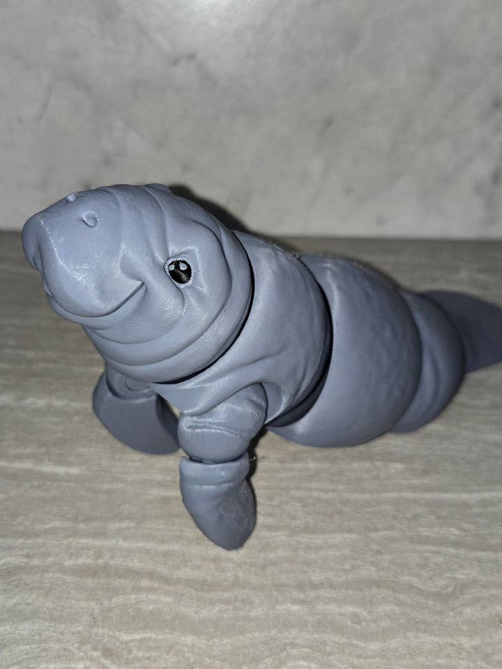 Grande Lamantino Stampato in 3D | Figurina Articolata | Animale Flessibile per la vendita all'ingrosso da parte di Cosmic 3D Creations