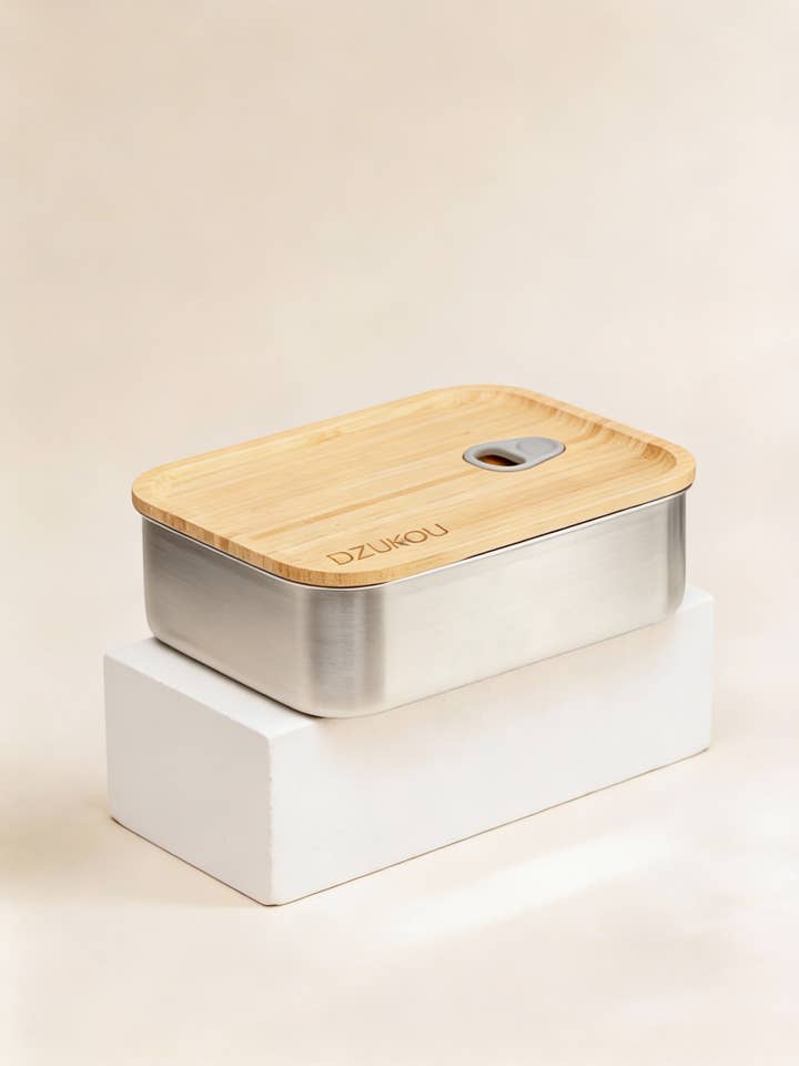 Vacuum-Seal Stainless Steel Lunch Box with Bamboo - 1200 ml for wholesale by Dzukou B.V.