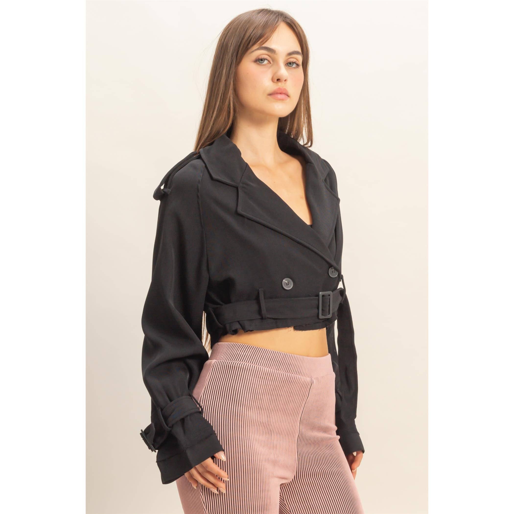 NEGRO Gabardina corta de venta al por mayor en Faire1