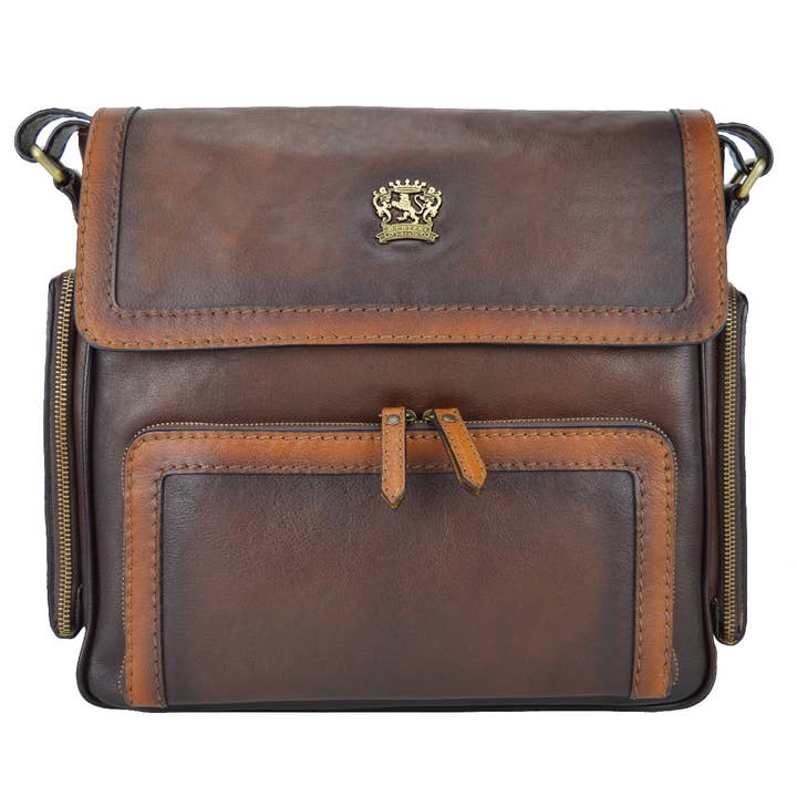 Sac bandoulière en cuir de vache Elba B121 Café pour la vente par Pratesi