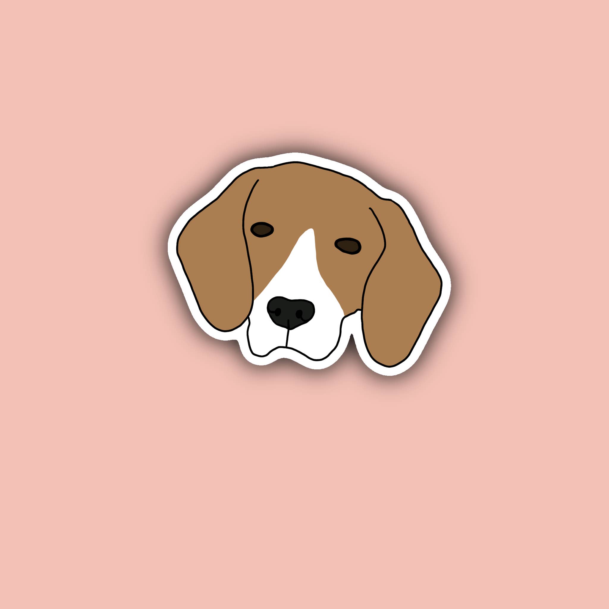 Delmarva Stickers - Wholesale Sticker - Beagle Face - 3" Waterproof Sticker
