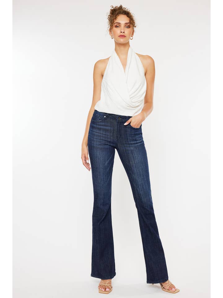 DARK MID RISE FLARE JEANS-KC6102LOD for wholesale on Faire1