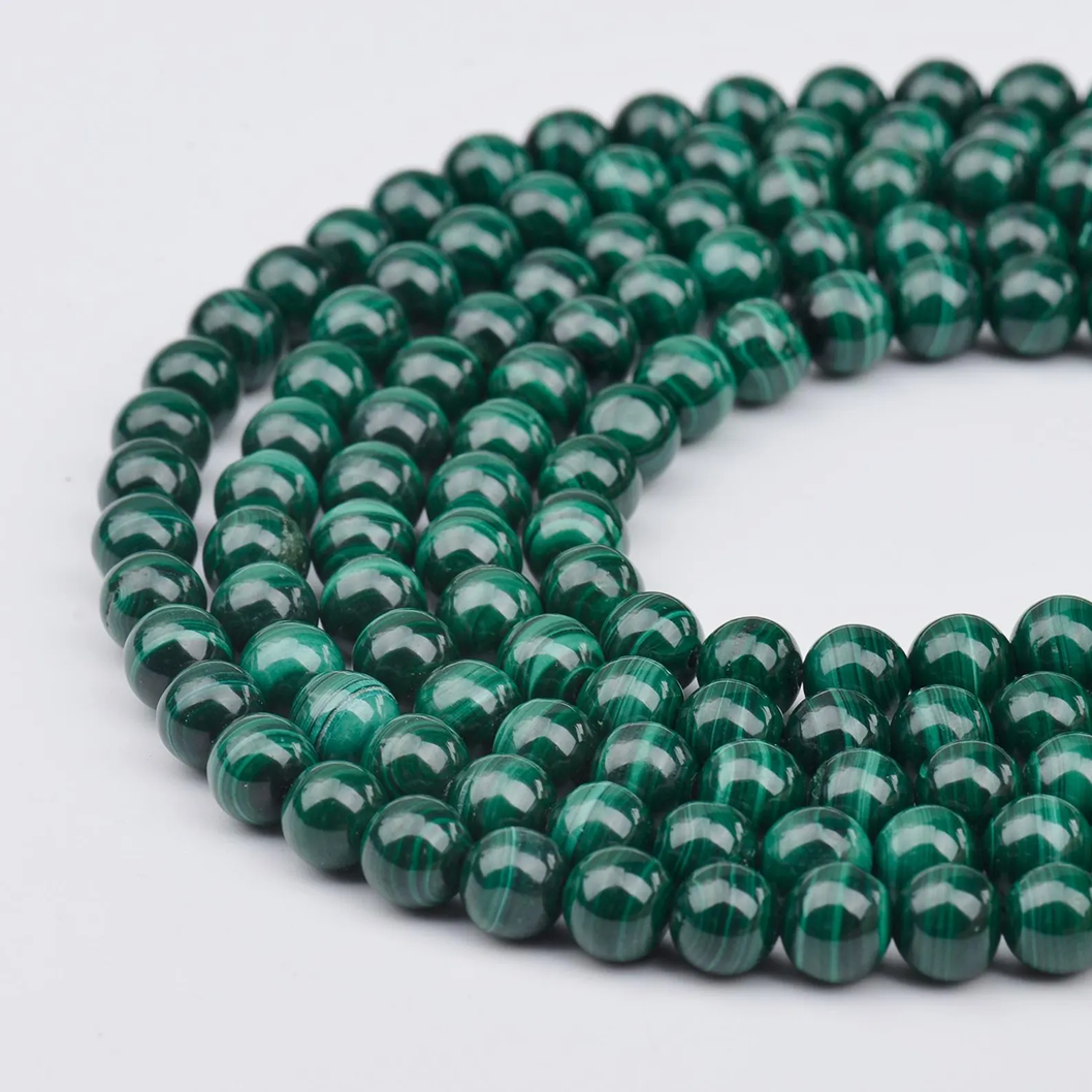 Beads Creation - Wholesale Beads - Green Malachite Beads Natural AAA 8mm Strand GRN5740