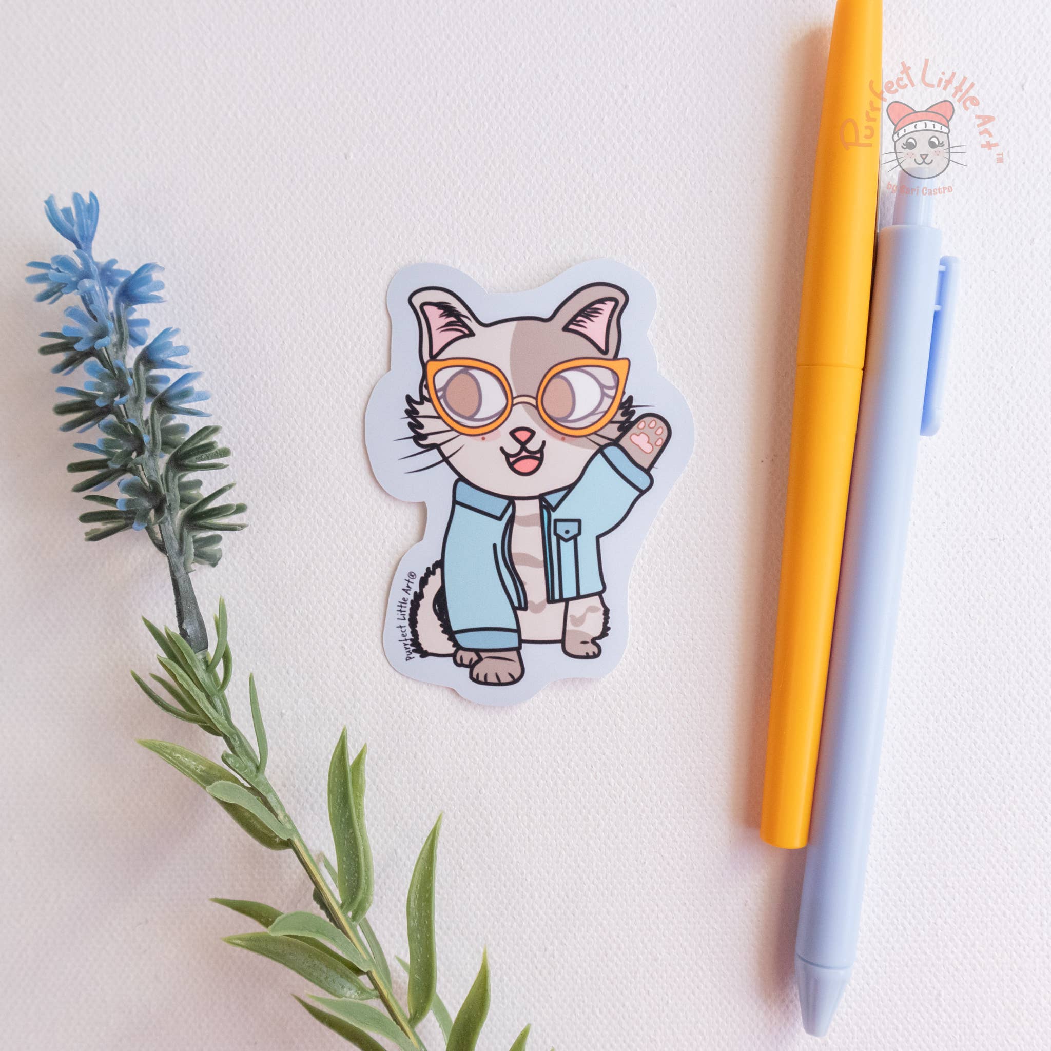 Purrfect Little Art - Vente Autocollant - Autocollant en jean pour chat | Cat Lover | Funny1