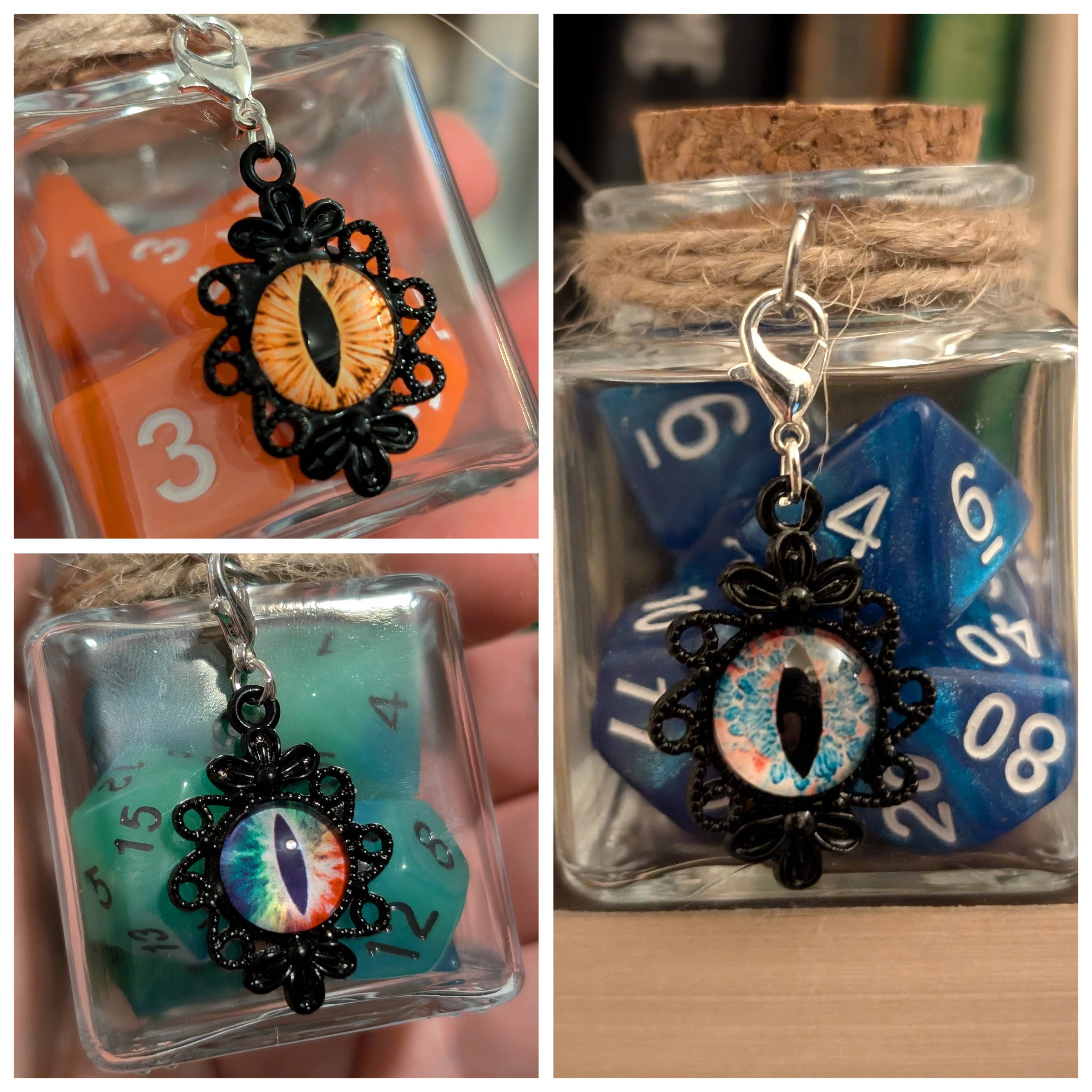 Con-Quest Crafts - Venta al por mayor Dado - Tarros de dados de hechizo con 7 dados D20 para TRPG2