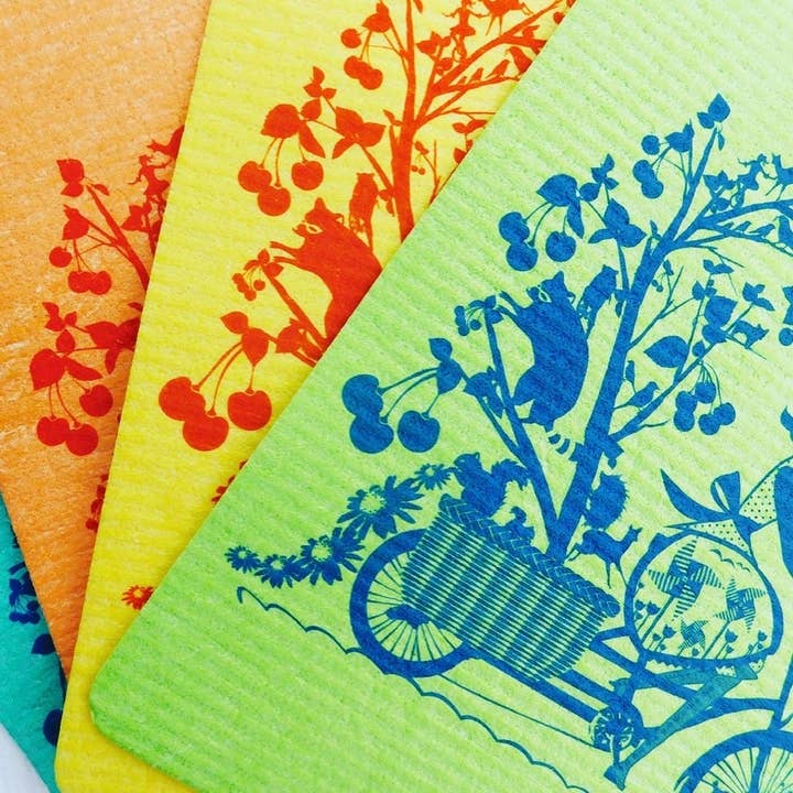 Quartet of Eco-Friendly Swedish Dishcloths for wholesale by Blue Platypus