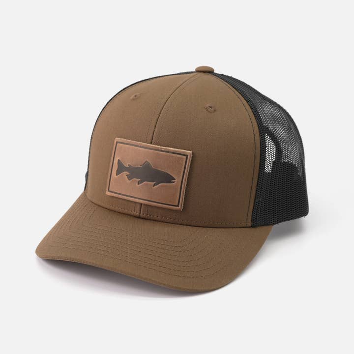 Range Leather Co. - Wholesale Trucker Hat - Unisex - Trout Hat - Leather Patch Trucker Cap14