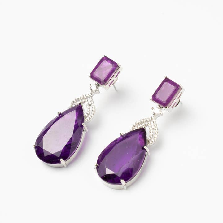 Prisin Earrings Limited Edition Silver Purple for wholesale by ACUS