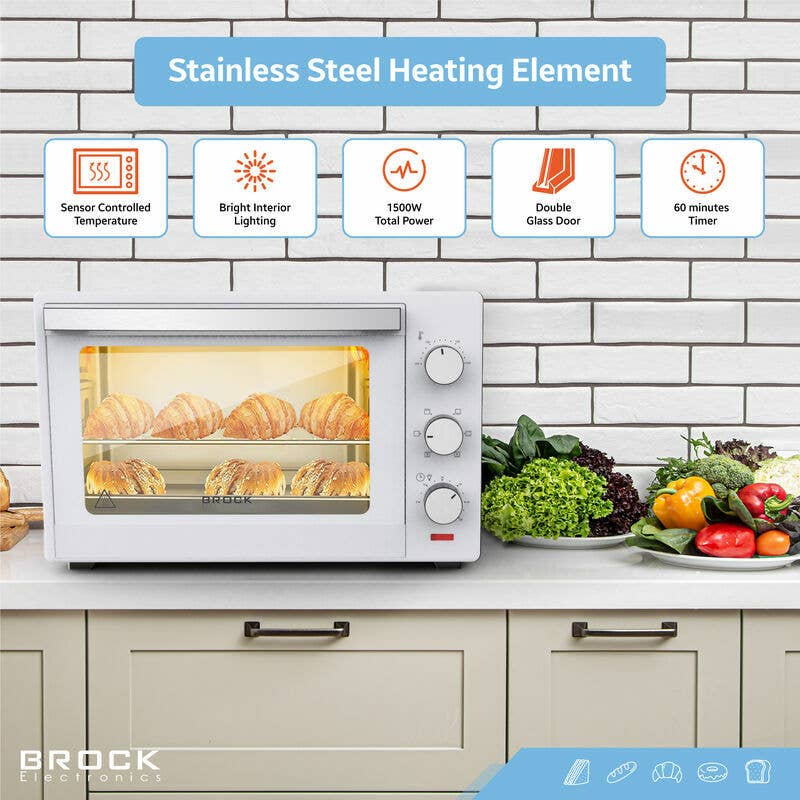 Sland - Wholesale Kitchen Appliance - Electric oven BROCK TO 3001 WH, white color 30 L. 1600 W8