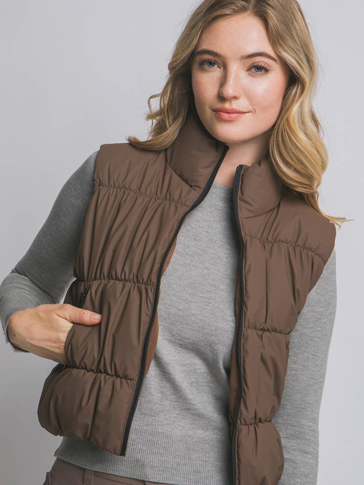 42POPS - Venta al por mayor Chaleco de abrigo - Mujer - ...0801 Chaleco Acolchado con Cremallera Completa SI-284970