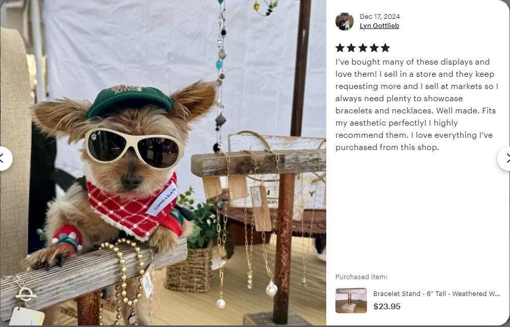 Gifted Shop Works, LLC - Wholesale Jewelry Stand & Display - Weathered Wood & Distressed Copper Bracelet Stand4