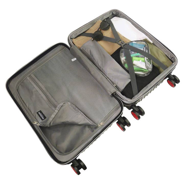 FUL Luggage (Concept One) - Wholesale Luggage - True Religion 22.5" Big Logo Black Hard Sided Checkered Carry-On Luggage